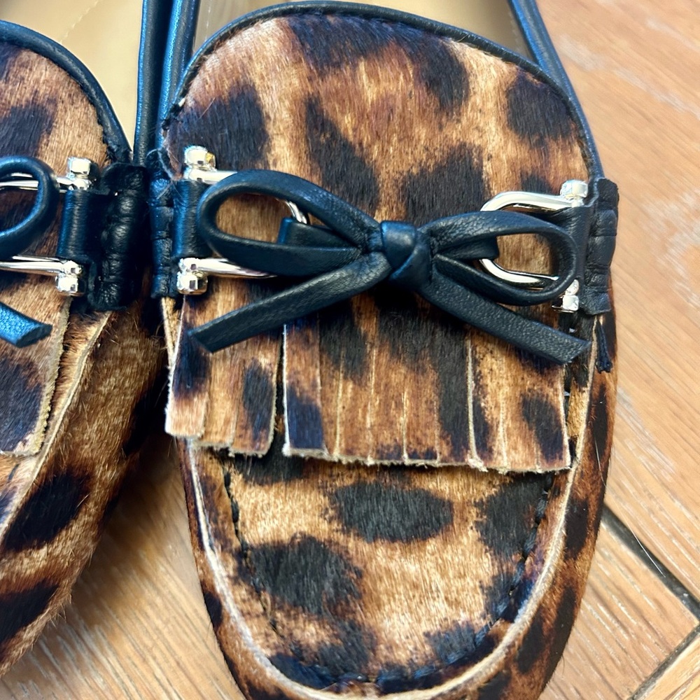 Talbots Francesca Leather Calf Hair Driving Moccasins - Picture 3 of 6